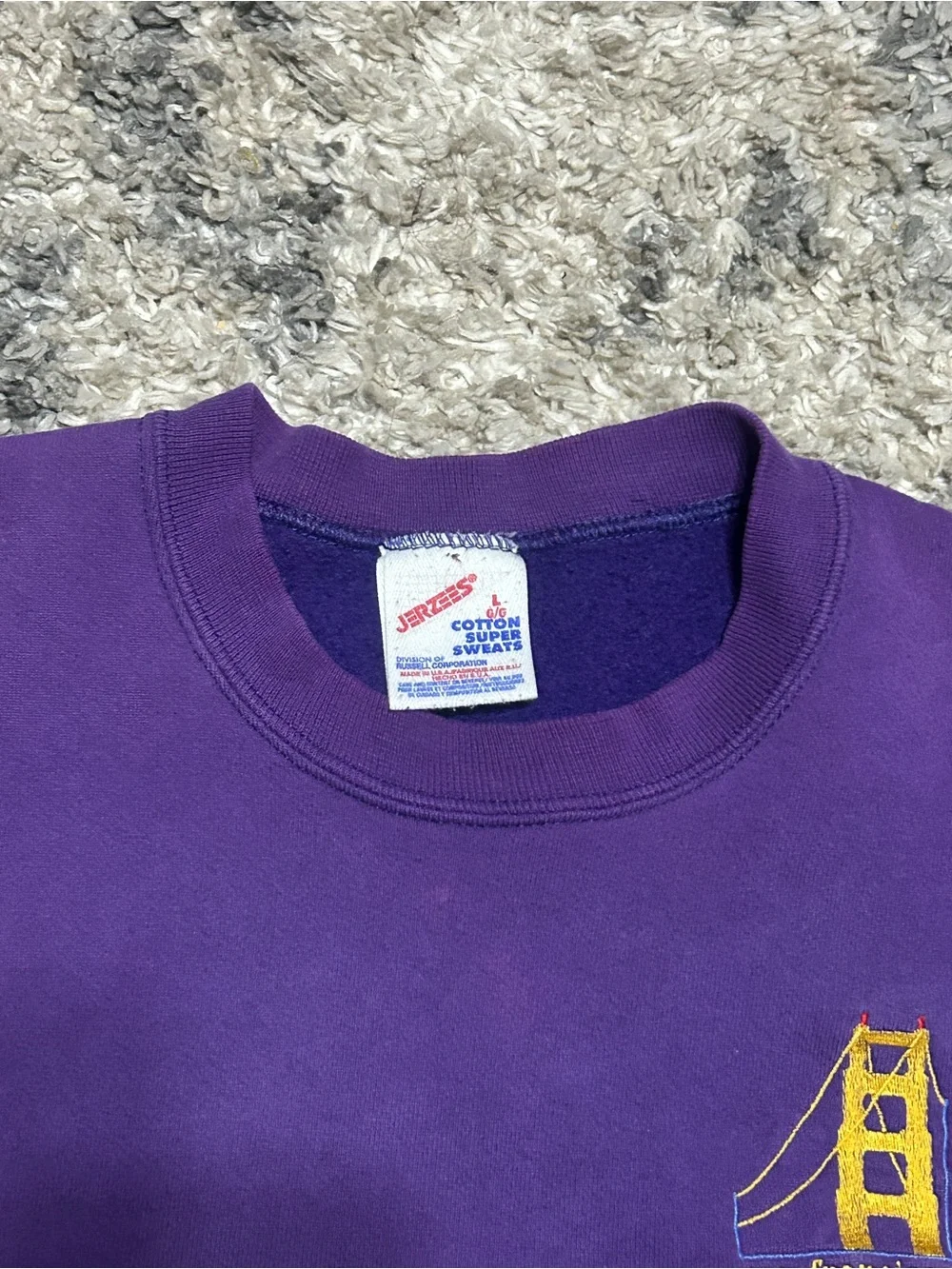 Purple Graphic Crewneck Sweatshirt - Unbranded